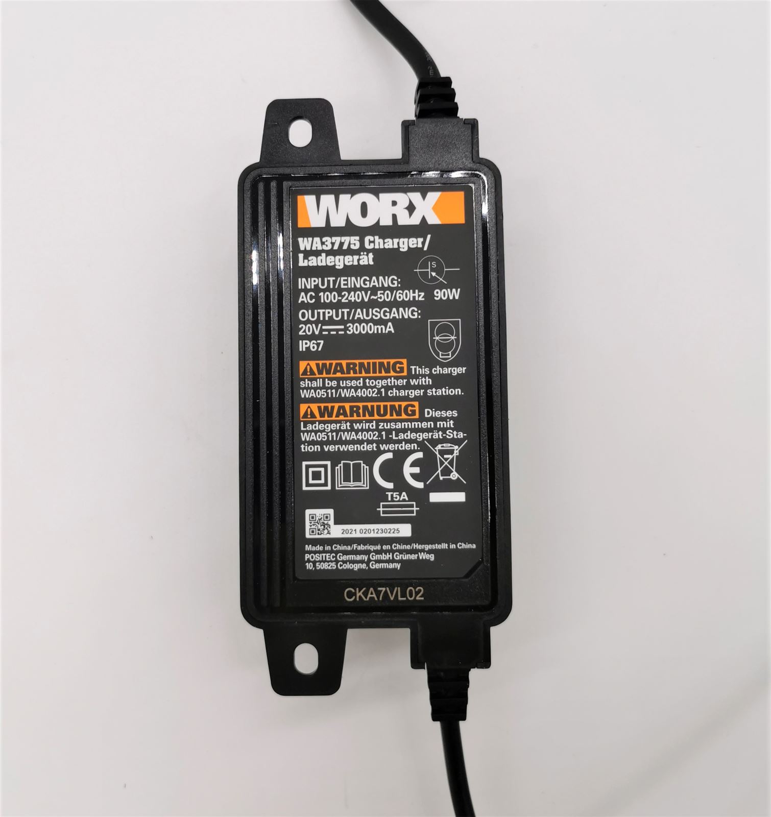 Worx WR153E (110) Netzteil / Ladegerät 100-240V/20V 90W WA3775 (Original)